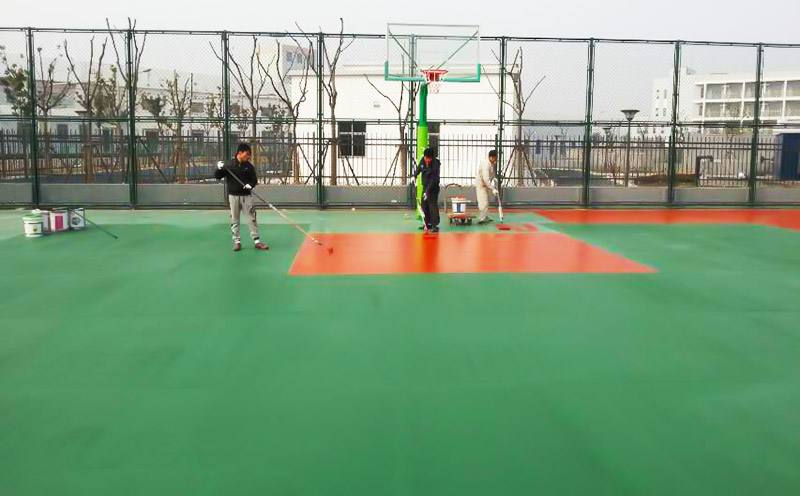 硅pu籃球場(chǎng)施工